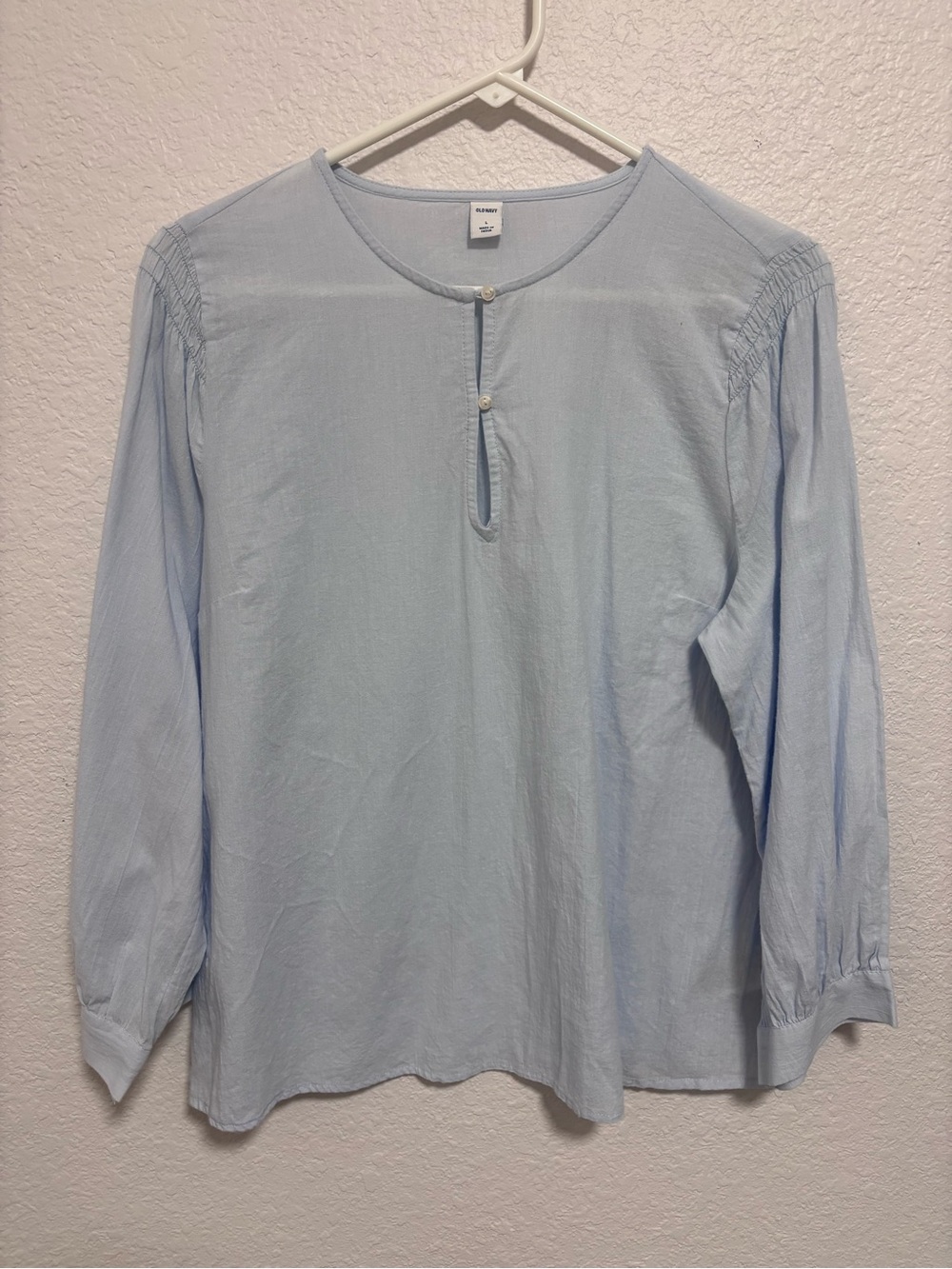 Old Navy Light Blue Long-Sleeve Henley Shirt